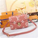 Louis Vuitton LV Women Pochette Métis Handbag Trianon Pink Cream Embossed Grained Cowhide - Image 2