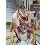 Louis Vuitton LV Women Precious Rabbit Square 70 Red Silk-Screen Print Monogram Flowers - immagine 6