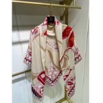 Louis Vuitton LV Women Precious Rabbit Square 70 Red Silk-Screen Print Monogram Flowers - immagine 3