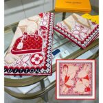 Louis Vuitton LV Women Precious Rabbit Square 70 Red Silk-Screen Print Monogram Flowers - immagine 8