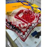 Louis Vuitton LV Women Precious Rabbit Square 70 Red Silk-Screen Print Monogram Flowers - immagine 4