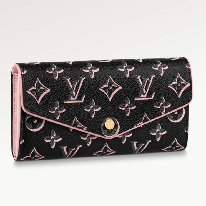 Louis Vuitton LV Women Sarah Wallet Fall for You Black Monogram Coated Canvas