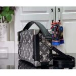 Louis Vuitton LV Women Side Trunk Handbag Gray Denim Textile Jacquard - immagine 3