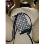 Louis Vuitton LV Women Side Trunk Handbag Gray Denim Textile Jacquard - immagine 5