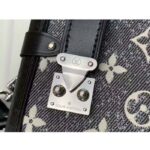 Louis Vuitton LV Women Side Trunk Handbag Gray Denim Textile Jacquard - immagine 7