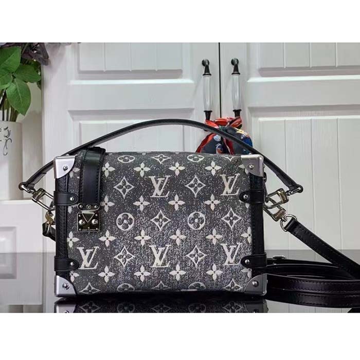 LOUIS VUITTON Monogram Jacquard Denim Side Trunk Grey 1252611