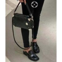Louis Vuitton LV Women Side Trunk PM Handbag Petite Malle Black Calfskin (10)