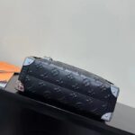 Louis Vuitton LV Women Side Trunk PM Handbag Petite Malle Black Calfskin - Image 4