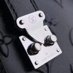 Louis Vuitton LV Women Side Trunk PM Handbag Petite Malle Black Calfskin - Image 8