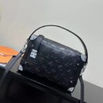 Louis Vuitton LV Women Side Trunk PM Handbag Petite Malle Black Calfskin - Image 2
