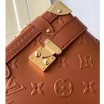 Louis Vuitton LV Women Side Trunk PM Handbag Petite Malle Tan Brown Calfskin - immagine 7