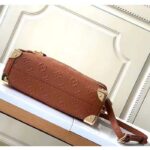 Louis Vuitton LV Women Side Trunk PM Handbag Petite Malle Tan Brown Calfskin - immagine 5