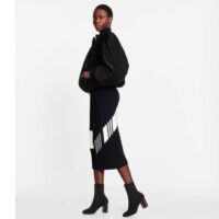 Louis Vuitton LV Women Silhouette Ankle Boot Black Stretch Textile Patent Monogram Canvas (2)