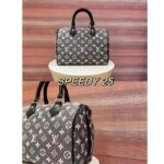 Louis Vuitton LV Women Speedy Bandoulière 25 Handbag Gray Denim Textile Jacquard - Image 8