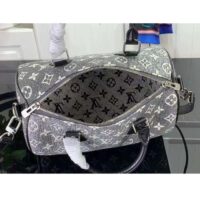 Louis Vuitton LV Women Speedy Bandoulière 25 Handbag Gray Denim Textile Jacquard (10)