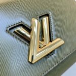 Louis Vuitton LV Women Twist MM Handbag Kaki Quartz White Epi Grained Cowhide - Bild 8