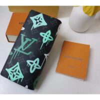 Louis Vuitton Unisex Brazza Wallet LV Graffiti Green Damier Graphite Canvas (2)