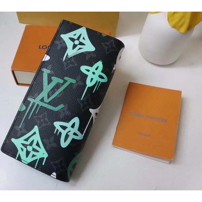 Louis Vuitton Damier Graphite Canvas League Stickers Brazza Wallet -  Yoogi's Closet