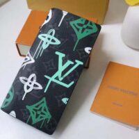 Louis Vuitton Unisex Brazza Wallet LV Graffiti Green Damier Graphite Canvas (2)