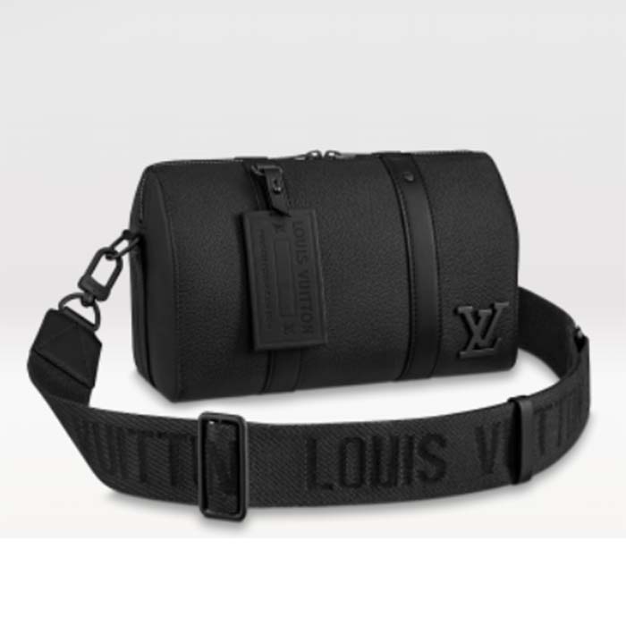 Louis Vuitton Unisex City Keepall Bag Black Aerogram Grained Calf Leather