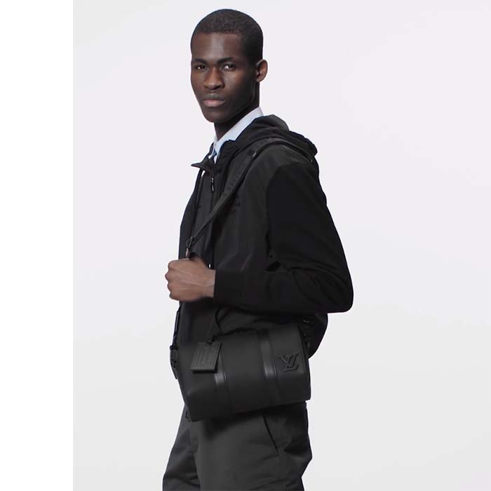 Louis Vuitton Unisex City Keepall Bag Black Aerogram Grained Calf Leather (2)