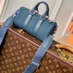 Louis Vuitton Unisex Keepall XS Travel Bag Blue Aerogram Cowhide Leather – Bild 3