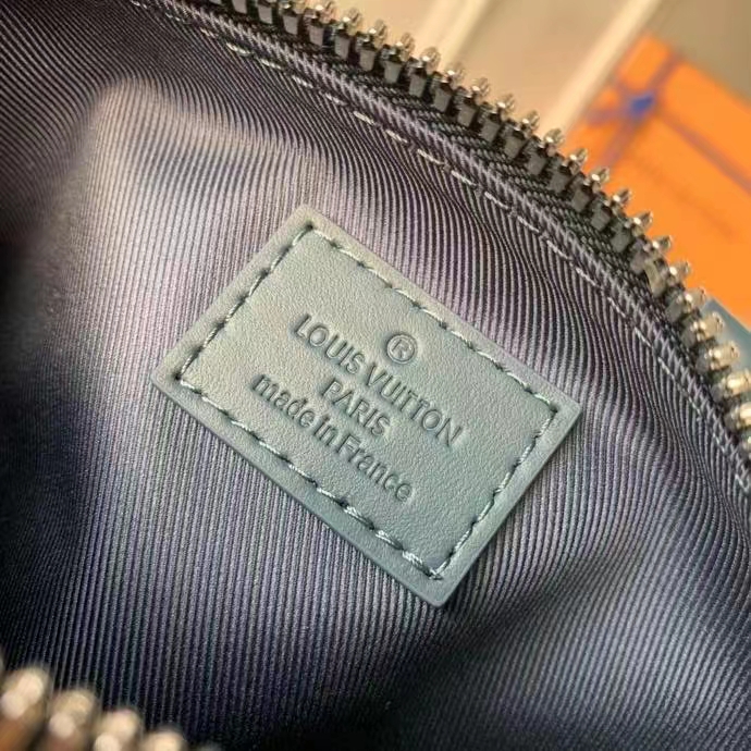 Louis Vuitton Unisex Keepall XS Travel Bag Blue Aerogram Cowhide Leather (6)