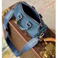Louis Vuitton Unisex Keepall XS Travel Bag Blue Aerogram Cowhide Leather (2)