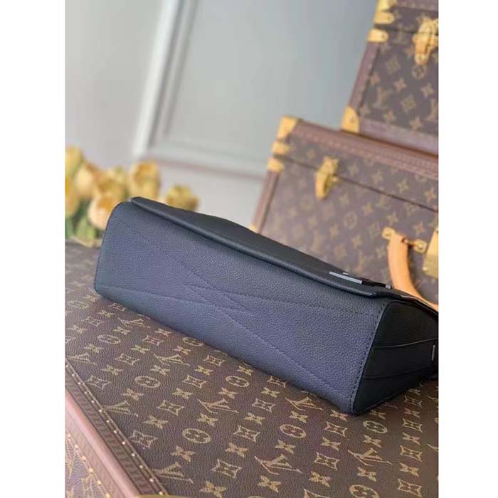 LOUIS VUITTON Multiple Aerogram Grained Calf Leather Wallet Black