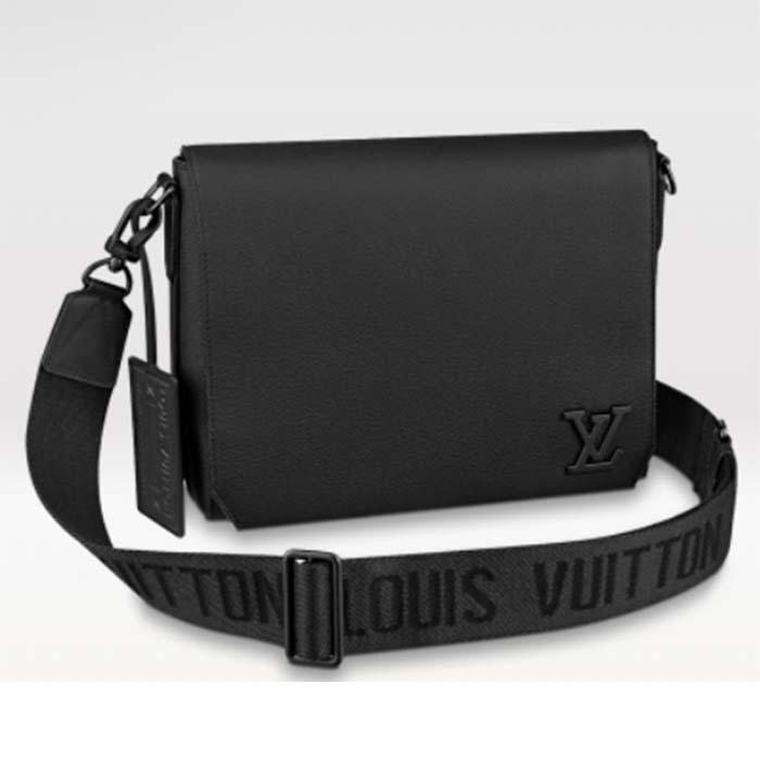 Authentic Louis Vuitton Black Leather Takeoff Sling Bag – Paris