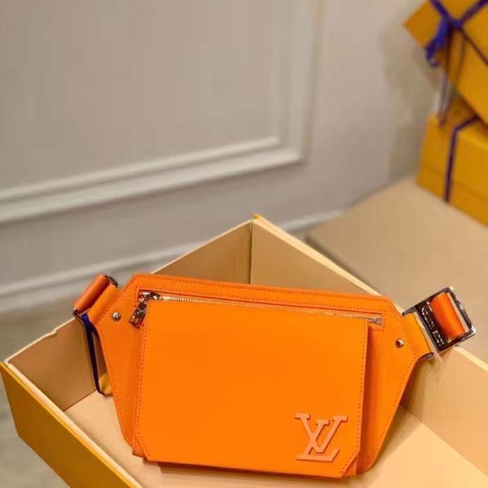 Louis Vuitton Unisex LV Aerogram Takeoff Sling Saffron Yellow Cowhide Leather (10)