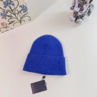 Louis Vuitton Unisex LV Ahead Beanie One Size Blue Cashmere Enamel Initials (1)