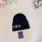 Louis Vuitton Unisex LV Headline Beanie Black Wool Monogram Flowers - Imagen 8