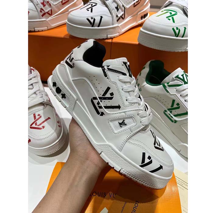 Louis Vuitton Unisex LV Trainer Sneaker Black Mix Sustainable Materials Monogram Flowers (10)