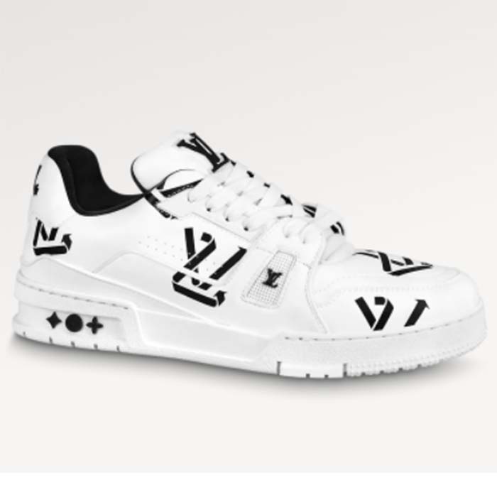 Louis Vuitton Unisex LV Trainer Sneaker Black Mix Sustainable Materials Monogram Flowers
