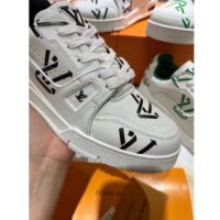 Louis Vuitton Unisex LV Trainer Sneaker Black Mix Sustainable Materials Monogram Flowers (2)