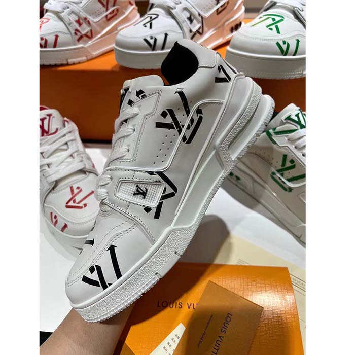 Louis Vuitton Unisex LV Trainer Sneaker Black Mix Sustainable Materials Monogram Flowers (9)