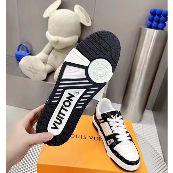 Louis Vuitton Unisex LV Trainer Sneaker Black Monogram Denim Monogram Embossed Grained Calf (1)