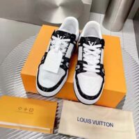 Louis Vuitton Unisex LV Trainer Sneaker Black Monogram Denim Monogram Embossed Grained Calf (8)