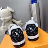 Louis Vuitton Unisex LV Trainer Sneaker Black Monogram Denim Monogram Embossed Grained Calf (8)