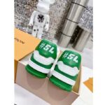 Louis Vuitton Unisex LV Trainer Sneaker Green Mini Monogram Embossed Calf Leather - Imagen 7