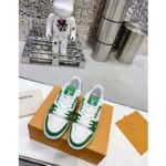 Louis Vuitton Unisex LV Trainer Sneaker Green Mini Monogram Embossed Calf Leather - Imagen 3