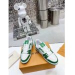 Louis Vuitton Unisex LV Trainer Sneaker Green Mini Monogram Embossed Calf Leather - Imagen 5
