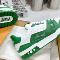 Louis Vuitton Unisex LV Trainer Sneaker Green Mini Monogram Embossed Calf Leather (10)