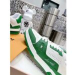 Louis Vuitton Unisex LV Trainer Sneaker Green Mini Monogram Embossed Calf Leather - Imagen 9