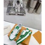 Louis Vuitton Unisex LV Trainer Sneaker Green Mini Monogram Embossed Calf Leather - Imagen 4