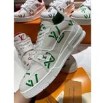 Louis Vuitton Unisex LV Trainer Sneaker Green Mix Sustainable Materials Monogram Flowers - Image 4