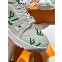 Louis Vuitton Unisex LV Trainer Sneaker Green Mix Sustainable Materials Monogram Flowers (6)