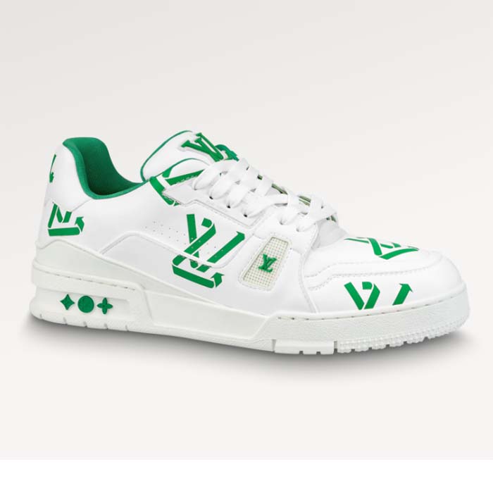 Louis Vuitton Unisex LV Trainer Sneaker Green Mix Sustainable Materials Monogram Flowers