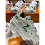Louis Vuitton Unisex LV Trainer Sneaker Green Mix Sustainable Materials Monogram Flowers - Image 6